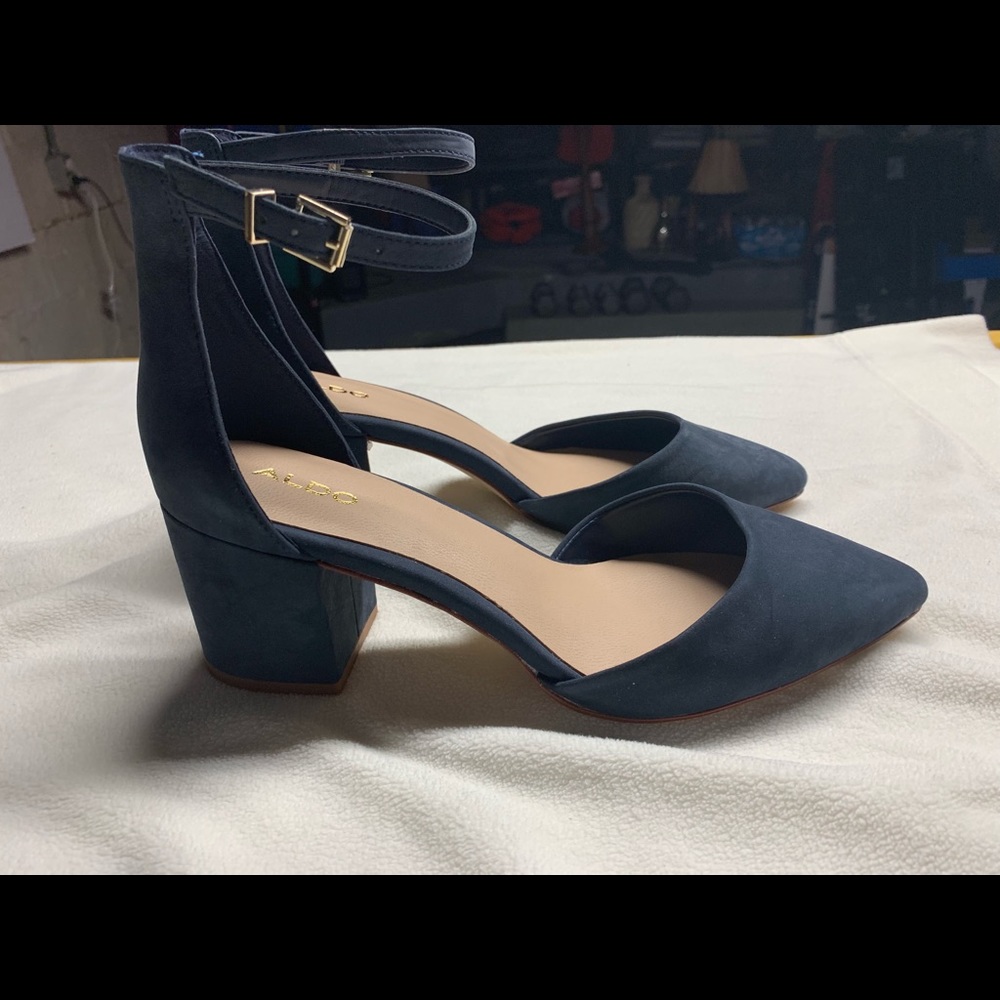 Navy suede Aldo ankle Strap